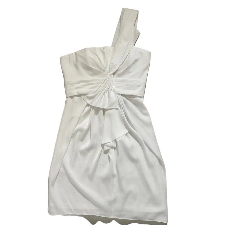 BCBGMAXAZRIA Palais White One-Shoulder Dress Size 4