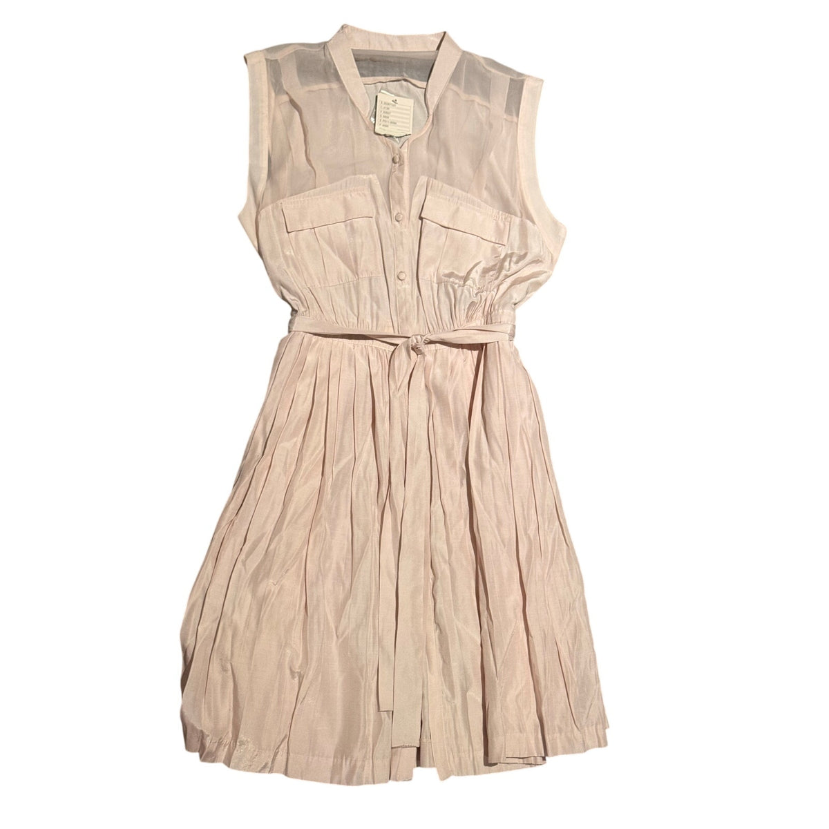 Anthroplogie Moulinette Soeurs Light Pink Sleeveless Pleated Dress L