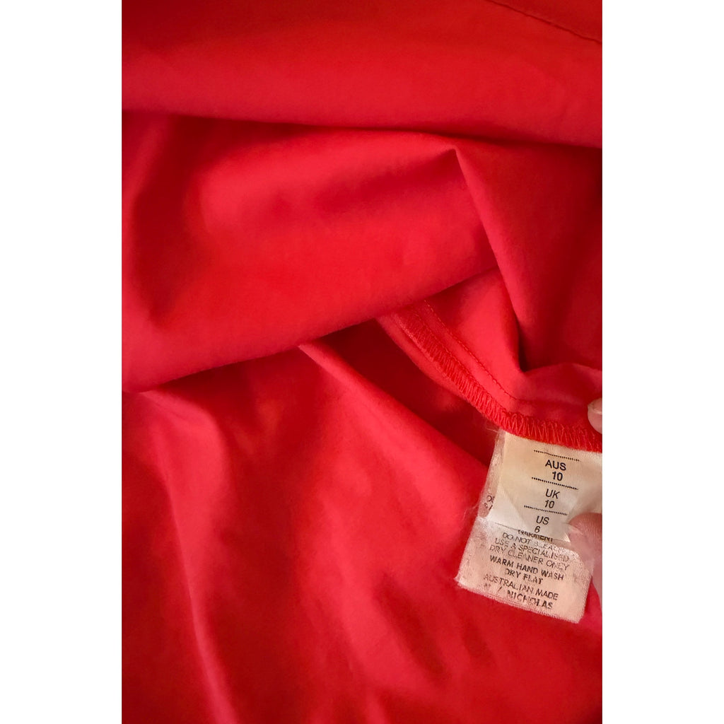 N/Nicholas Off-Shoulder Red Cotton Top NWOT - AUS 10, US 6