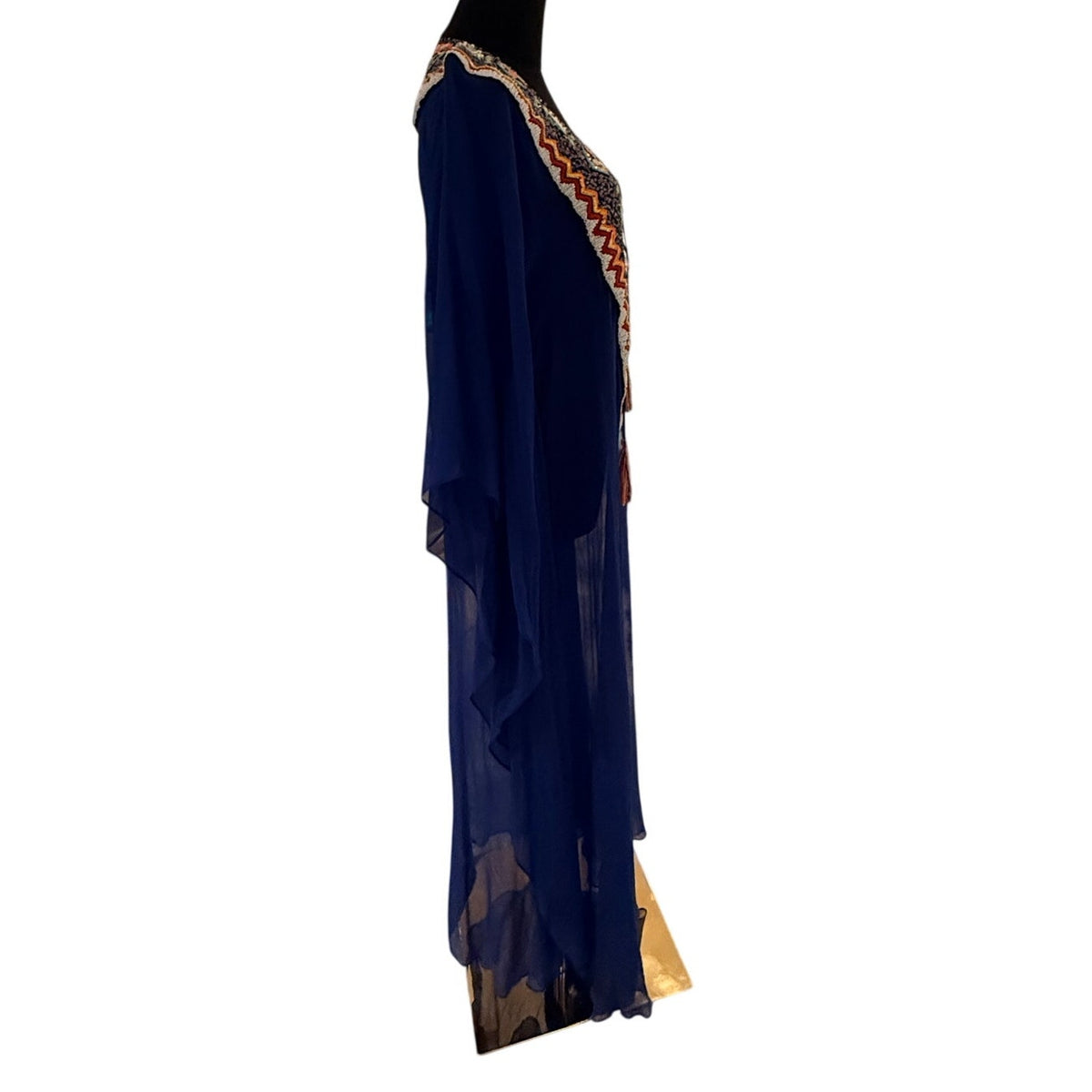 Pia Pauro Navy Blue Kaftan Dress Size S