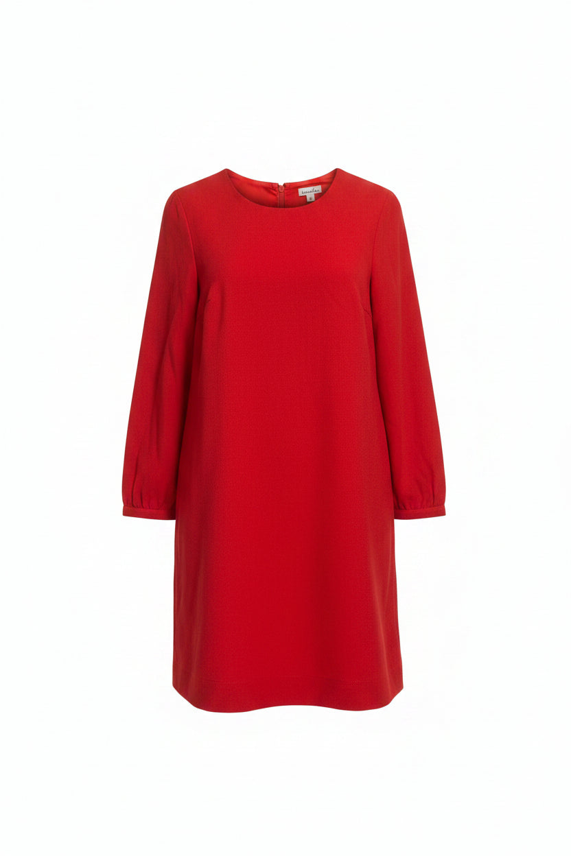 Steven Alan Red Wool-Blend Long-Sleeve Shift Dress Size 4