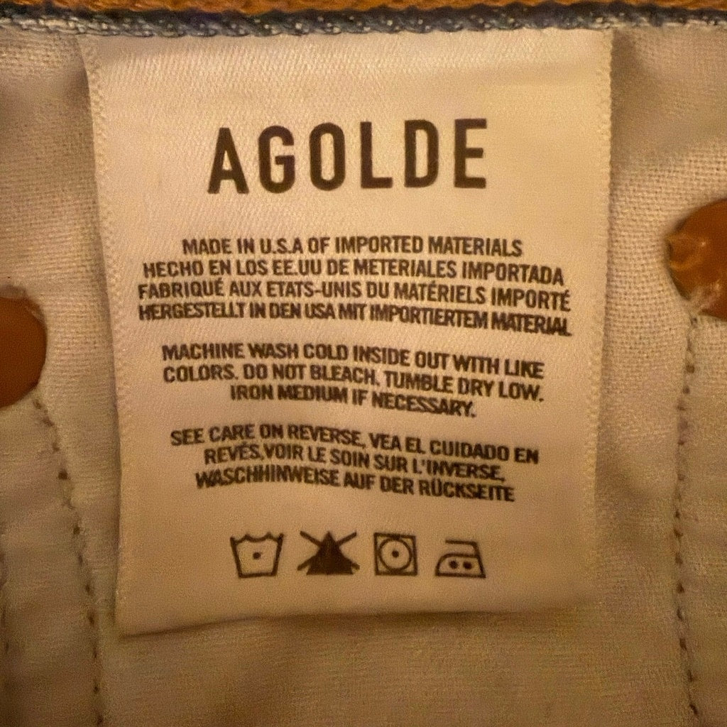 AGOLDE Riley High Rise Straight Crop Jeans Light Wash 24