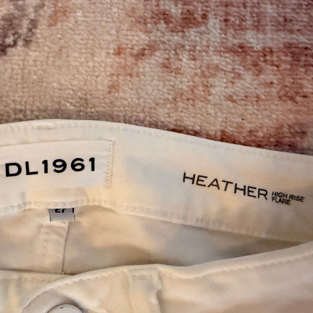 DL1961 White Heather High-Rise Flare Jeans Size 27