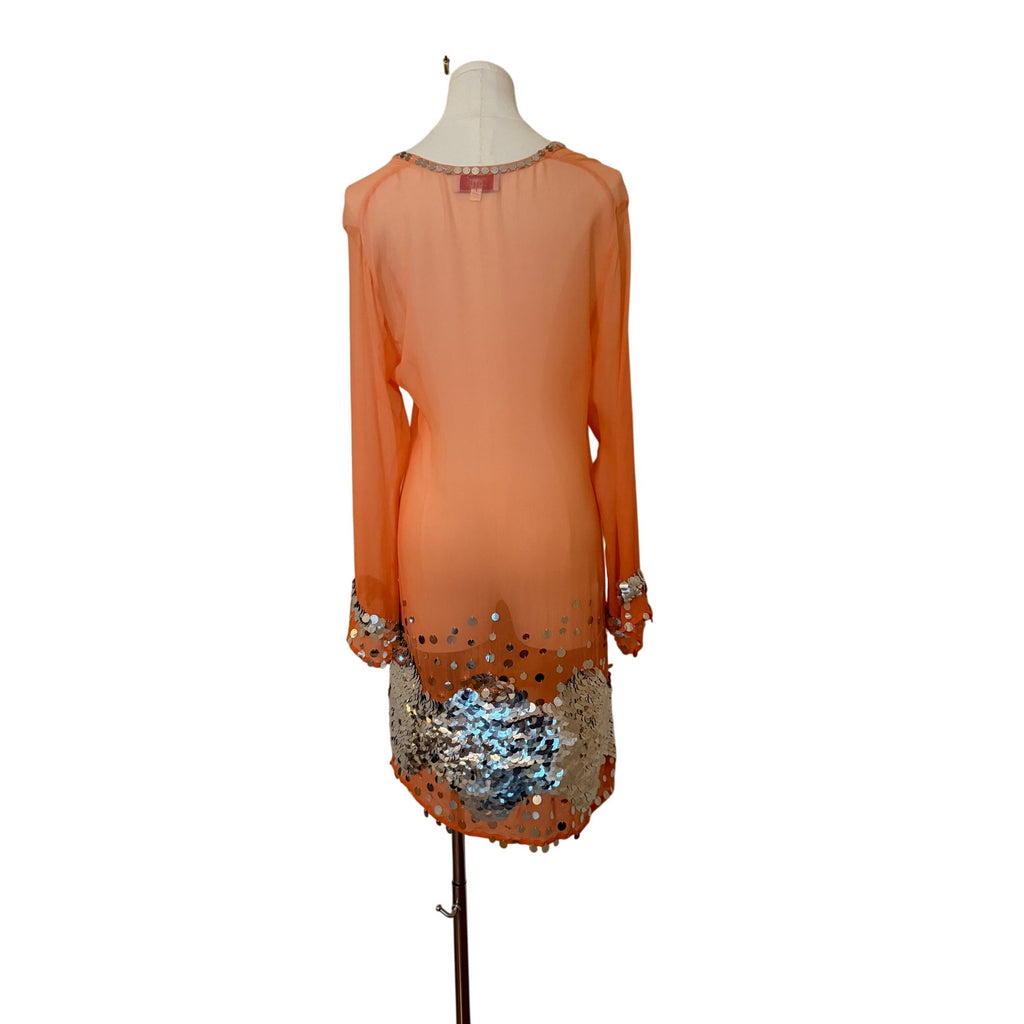 Lotus Swim Peach Coverup w/Silver Pailettes - Large