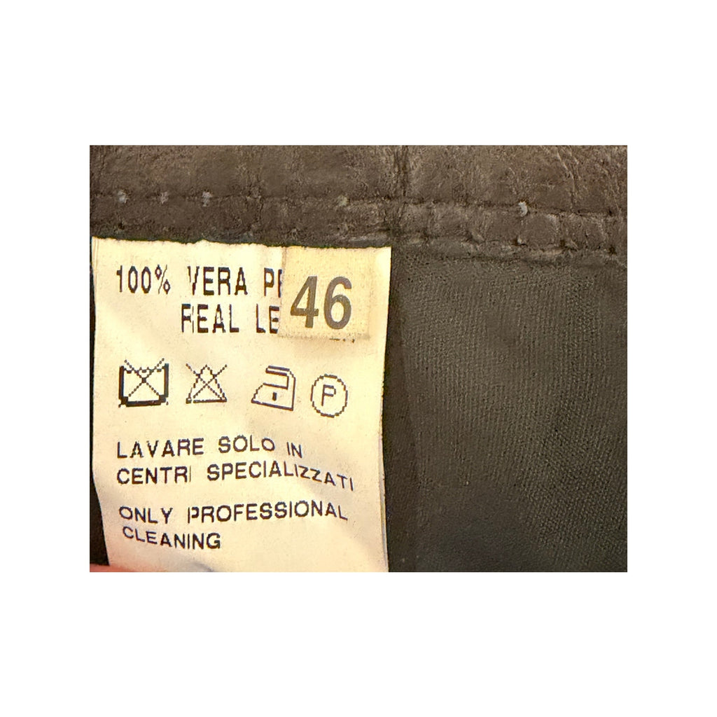 re.set Black Leather Pleated Skirt Size IT 46 (US 10) Made in Italy