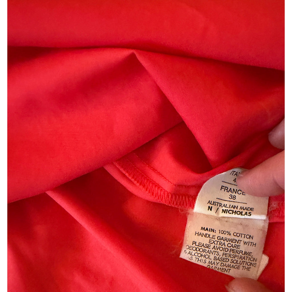 N/Nicholas Off-Shoulder Red Cotton Top NWOT - AUS 10, US 6