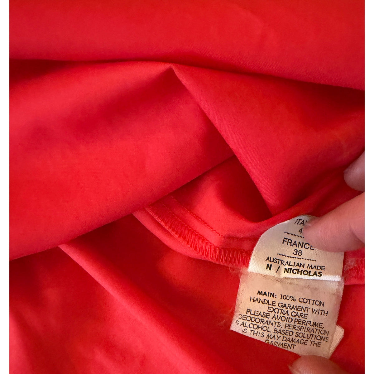 N/Nicholas Off-Shoulder Red Cotton Top NWOT - AUS 10, US 6
