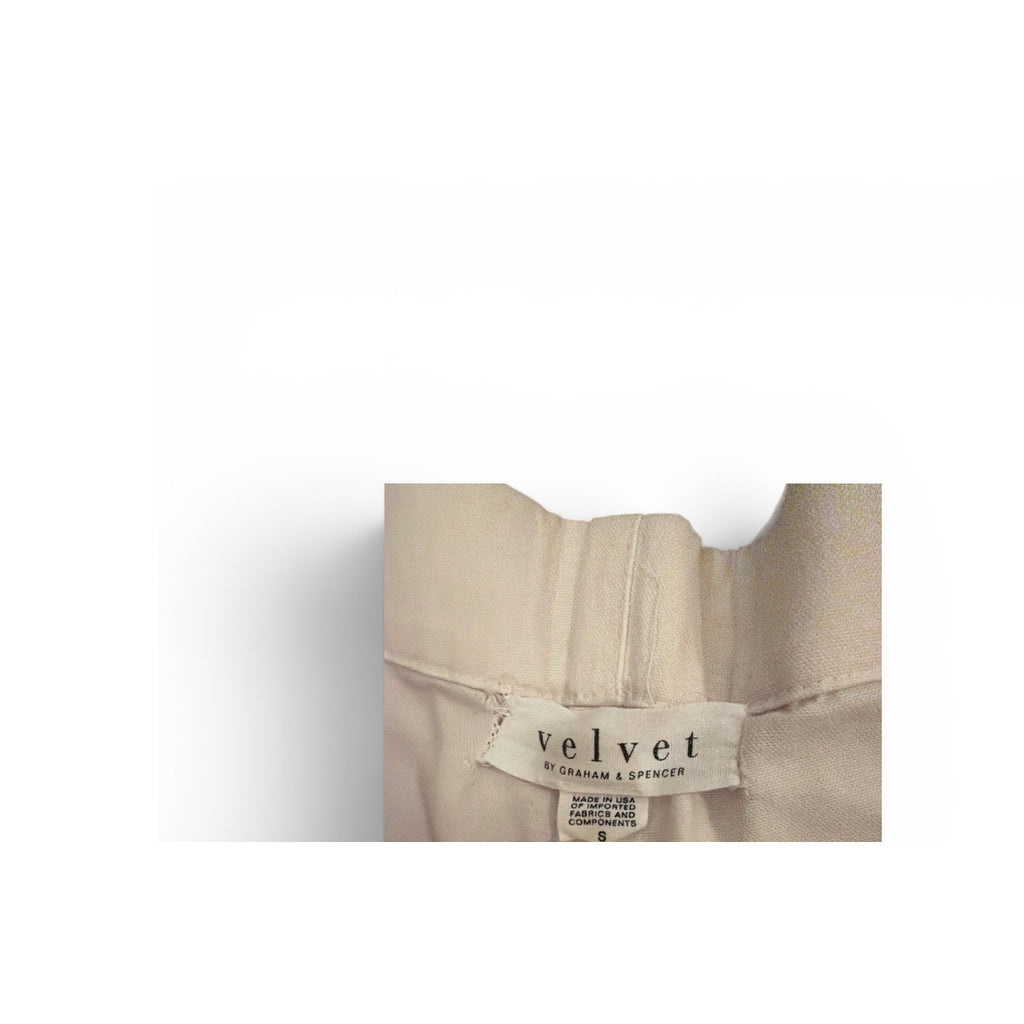 Velvet Ivory White Sailor Style Wide Leg Crop Pants S