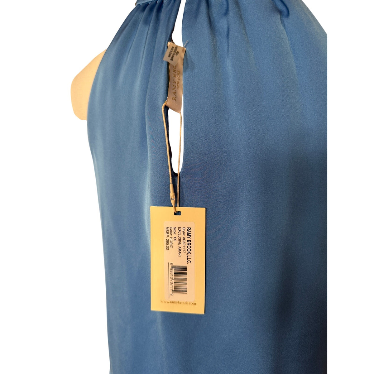 Ramy Brook Blue Silky Chain Neck Blouse - XS