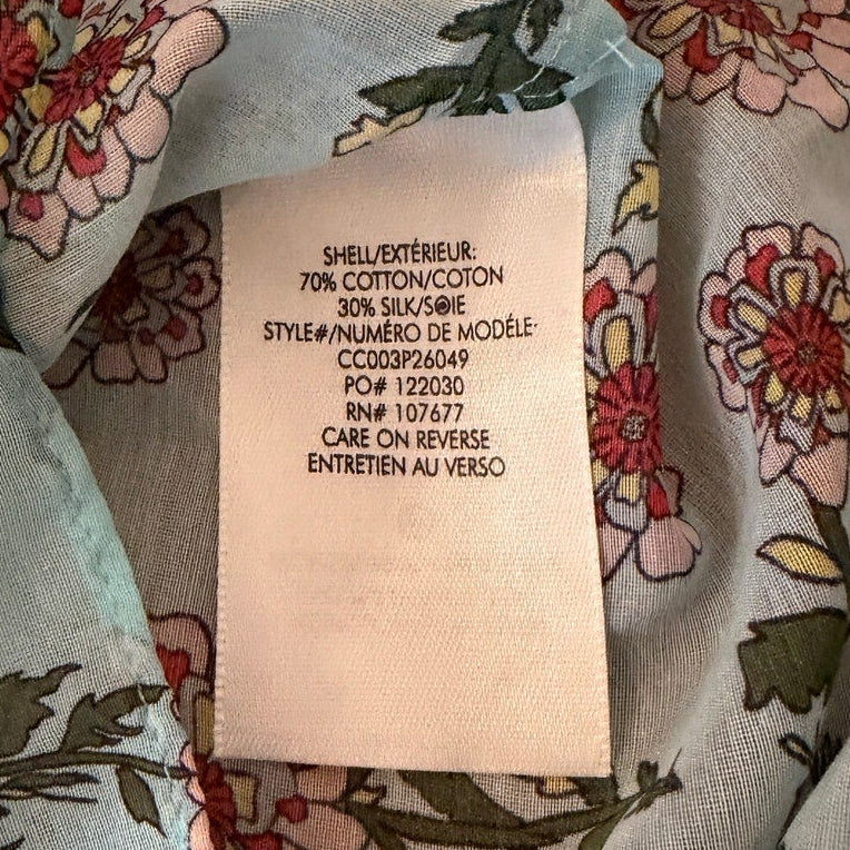 Alice & Olivia Light Blue Floral Raya Blouse XS