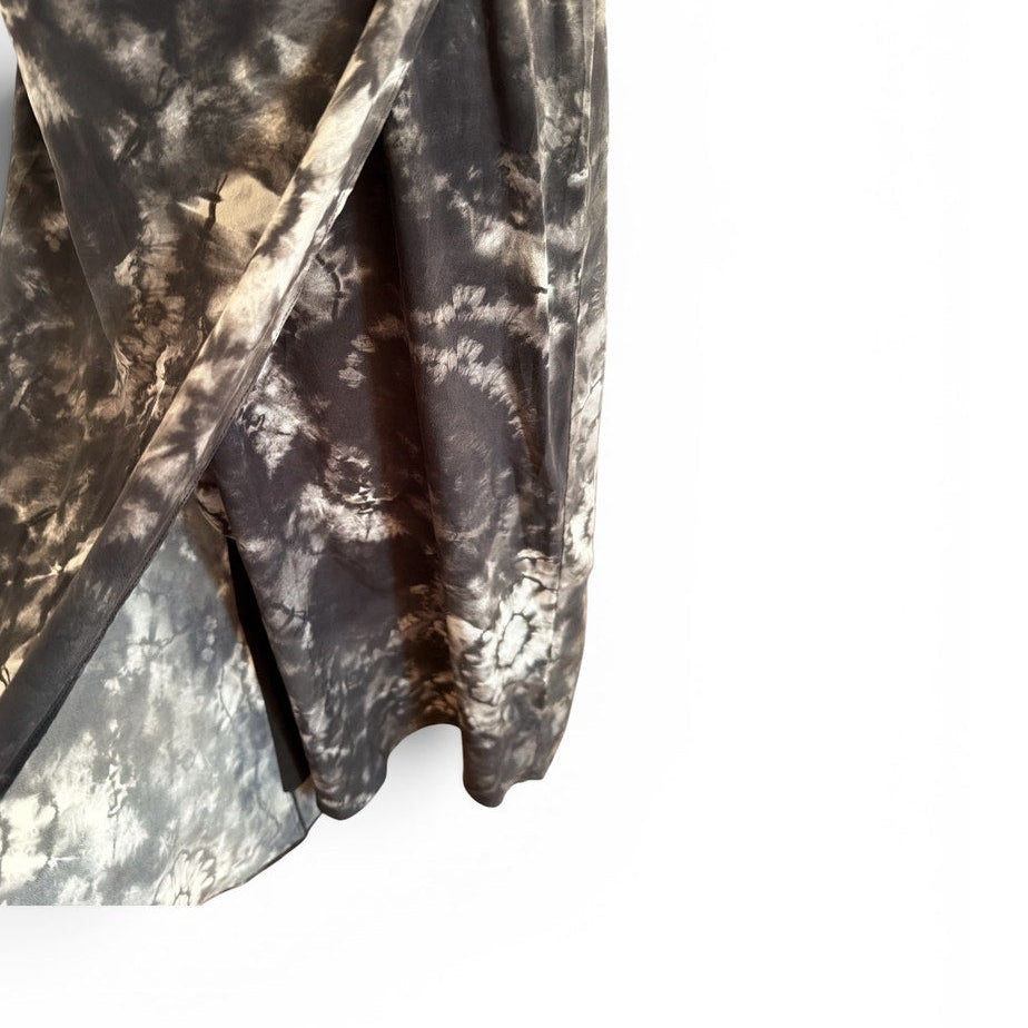 The Westside Black White Grey Tie Dye Midi Dress - L