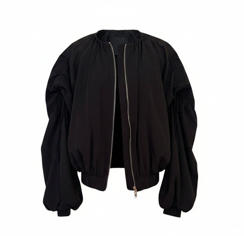 Beulah Style Cotton-Poly Bomber Blazer One Size
