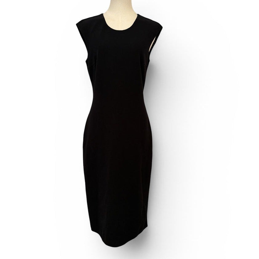 Michael Kors Black Fitted Sleeveless Dress with Side Slit - 6