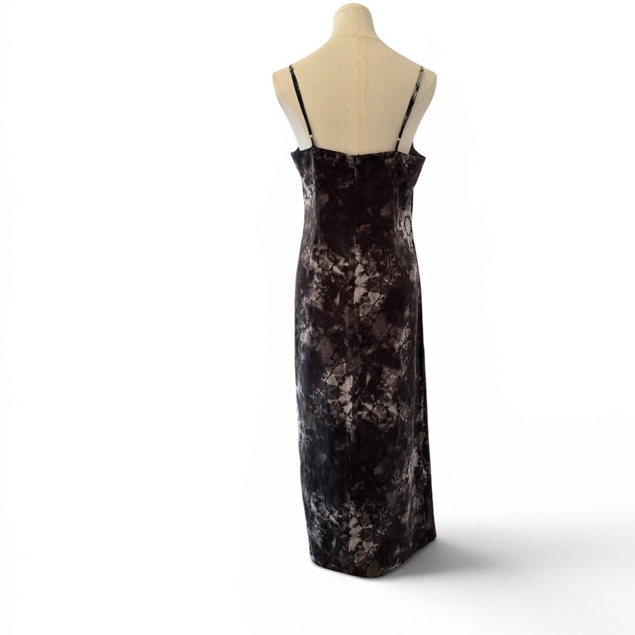 The Westside Black White Grey Tie Dye Midi Dress - L
