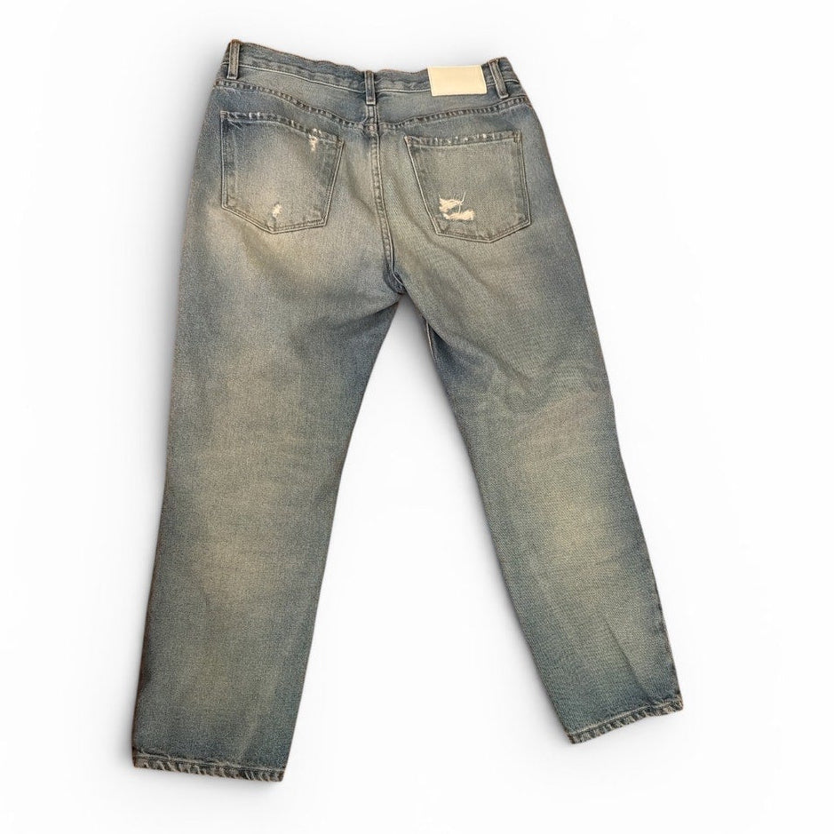 Ei8ht Dreams Los Angeles Blue Ripped Cropped Straight Leg Jeans Size 28