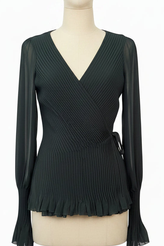 Joie Dark Green Wrap Blouse XS