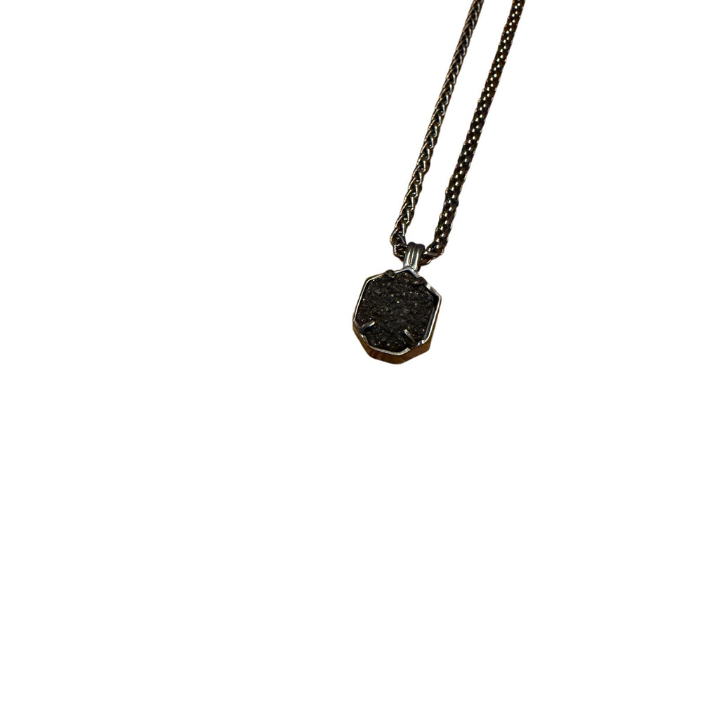 Kendra Scott Square Stone Elisa on Gunmetal Chain Black Stone 15"