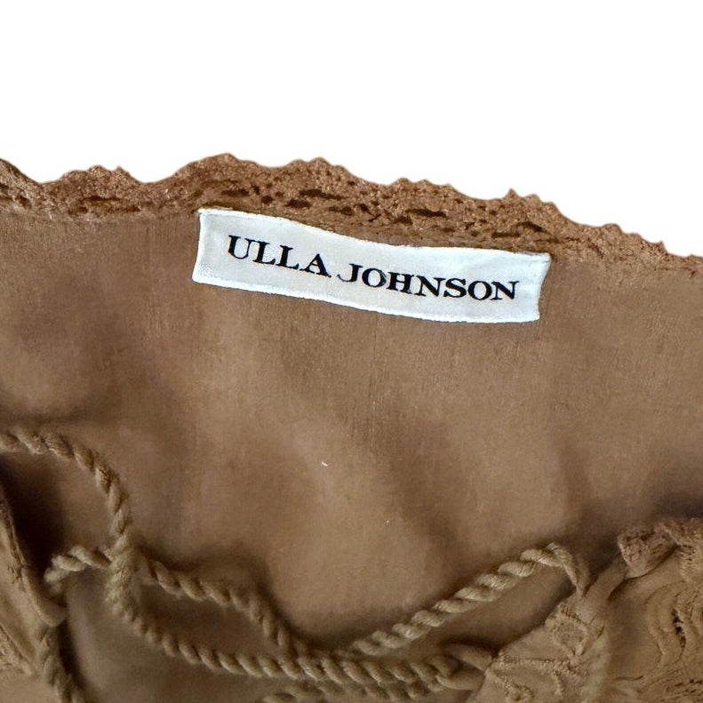 Ulla Johnson Alley Dress in Bronze Brown/Golden Long Sleeved Midi - XS