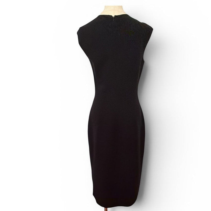 Michael Kors Black Fitted Sleeveless Dress with Side Slit - 6