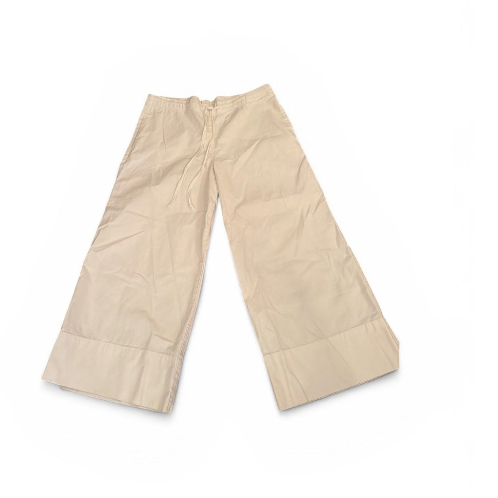 Velvet Ivory White Sailor Style Wide Leg Crop Pants S