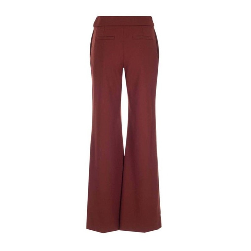 Chloé Burgundy Sailor-Style Wide/Flare-Leg Pants - Size 40