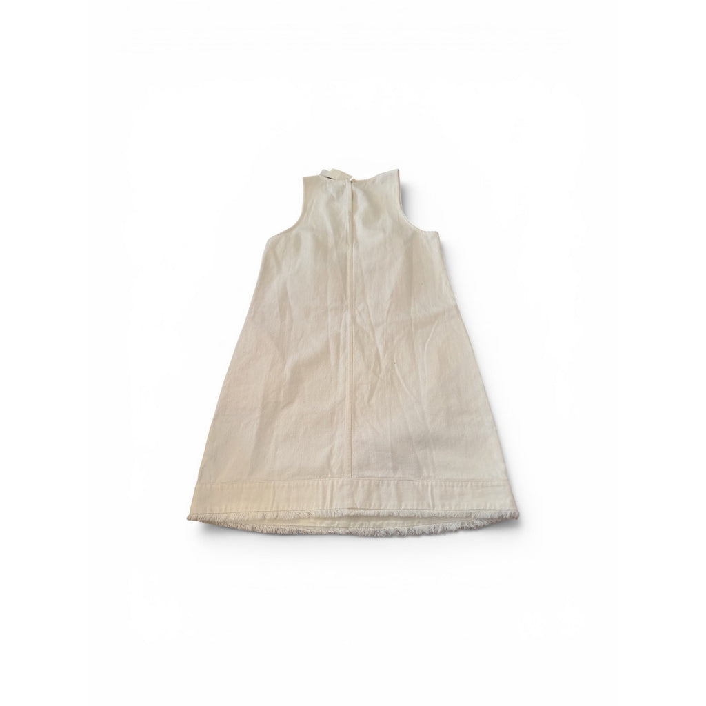 J. Crew White Sleeveless Denim Dress with Frayed Hem - 2