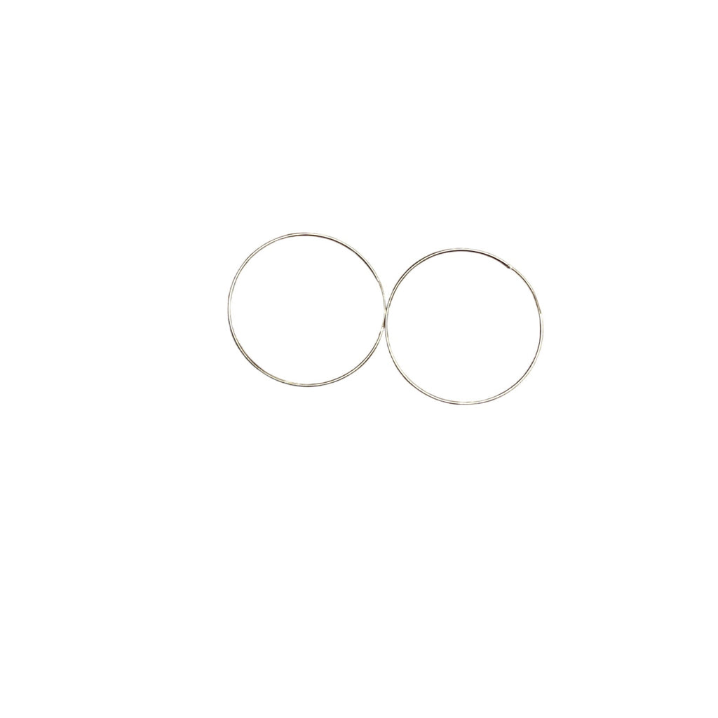 Infinity Loop Silver Hoop 2" Earrings Very Thin & Delicate