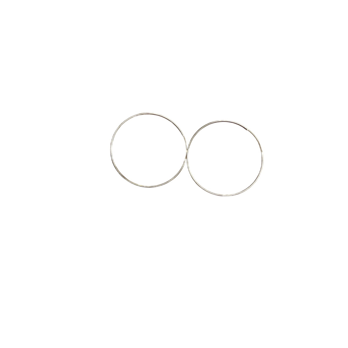 Infinity Loop Silver Hoop 2" Earrings Very Thin & Delicate
