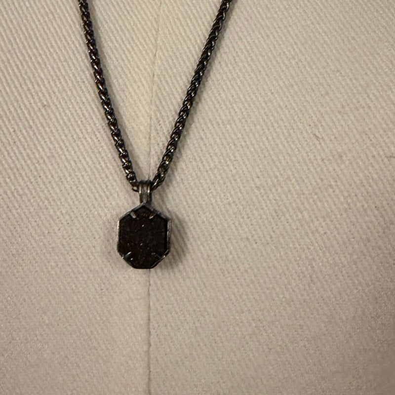 Kendra Scott Square Stone Elisa on Gunmetal Chain Black Stone 15"