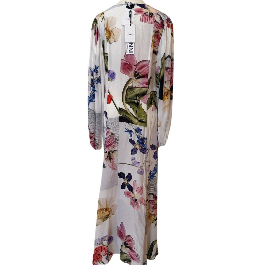 GANNI Hemlock Floral Patchwork Silk Dress Size 40 (US 6)