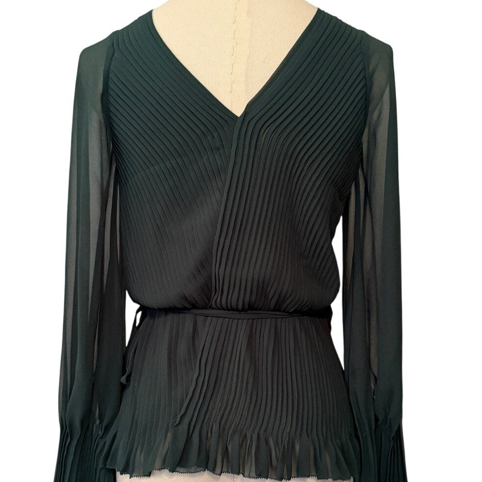 Joie Dark Green Wrap Blouse XS