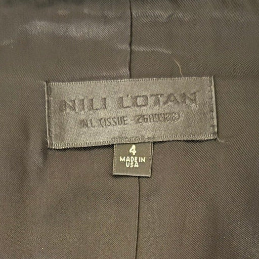 Nili Lotan Angelina Vest & Pant Set Black w/Thin Pinstripe Italian Wool - Size 4