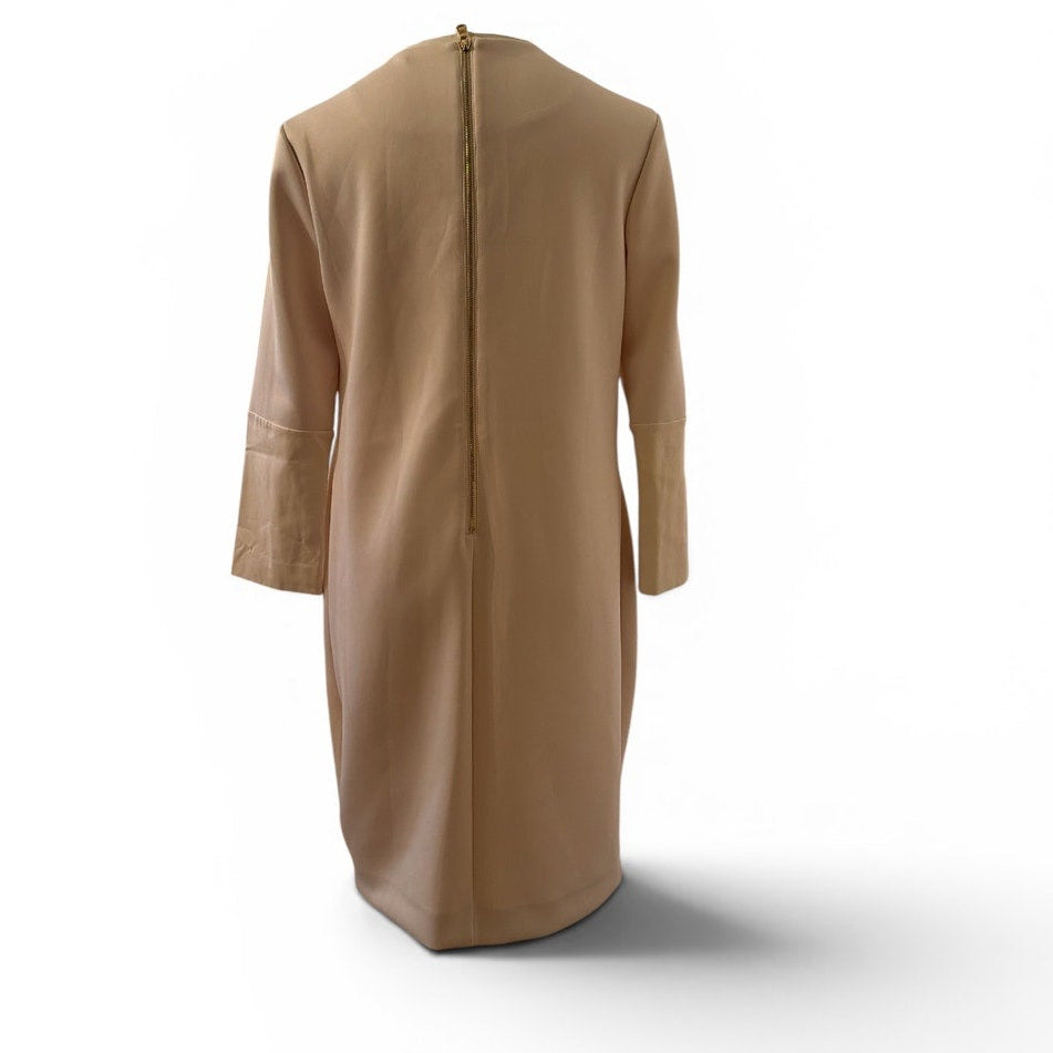 Rachel Roy Cream Zip Pocket Dress Leather Arms S