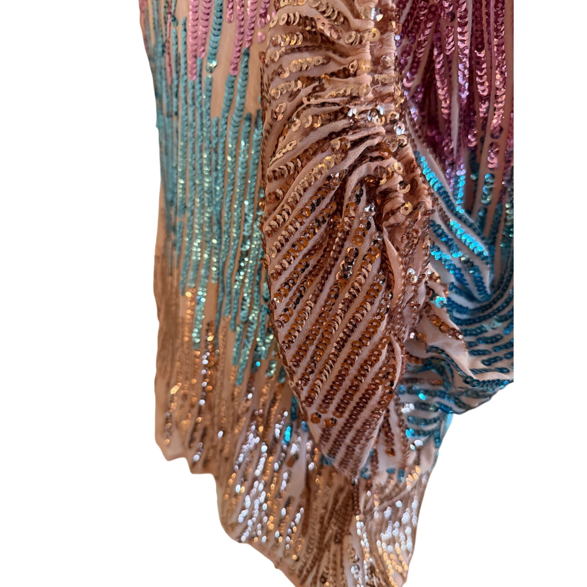 Rixo London Lyla Sequin Rainbow Collared Blouse - Medium