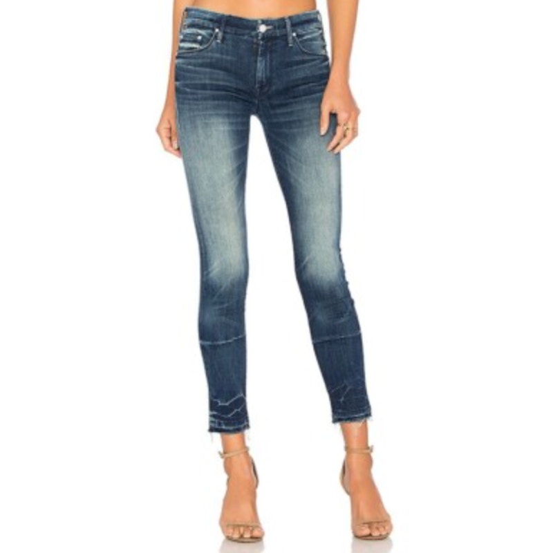 Mother Medium Wash The Looker Ankle Fray Skinny Jeans Size 26