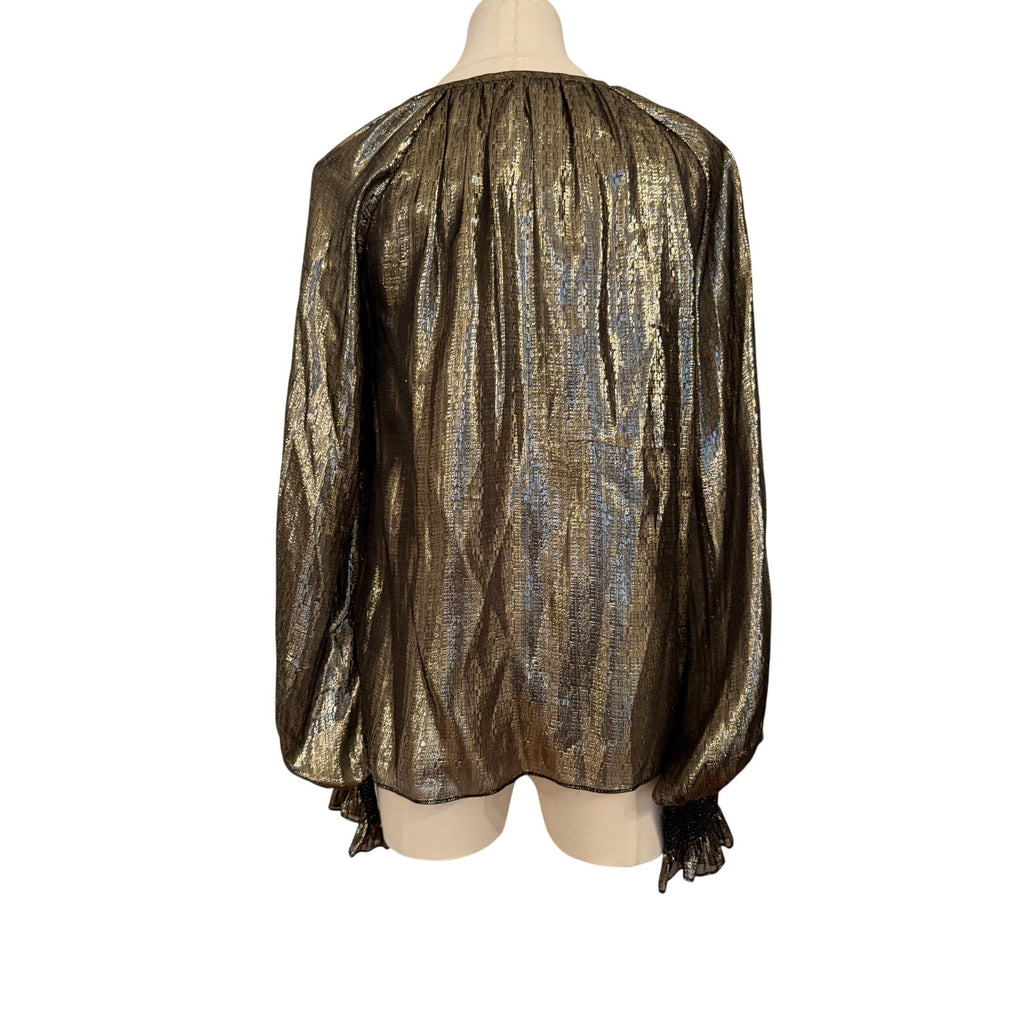 Derek Lam 10 Crosby Metallic Helena Blouse Size 2
