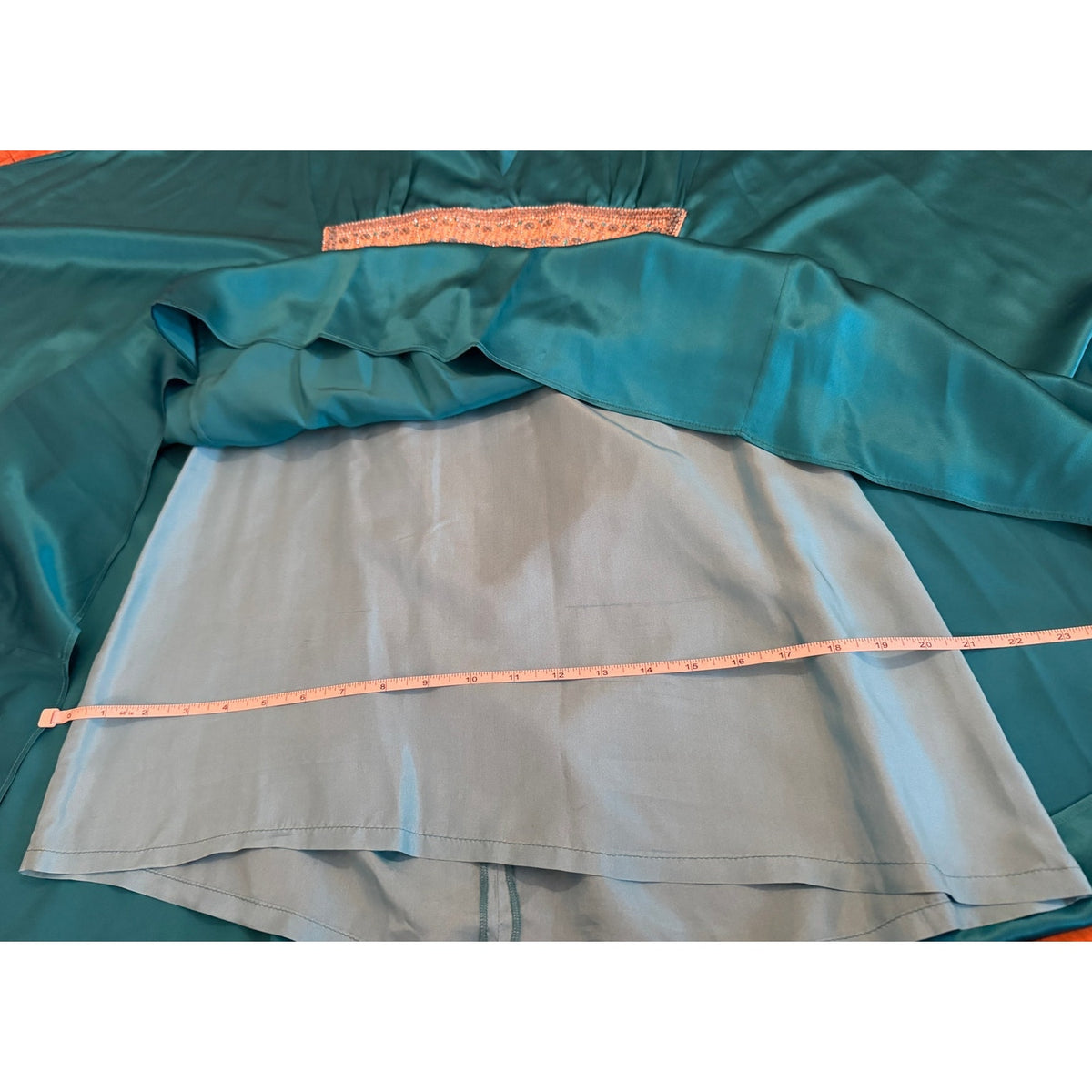 Paul & Joe Paris NWOT Aqua Mini Dress V-Neck Embellished Silk Lined - 42