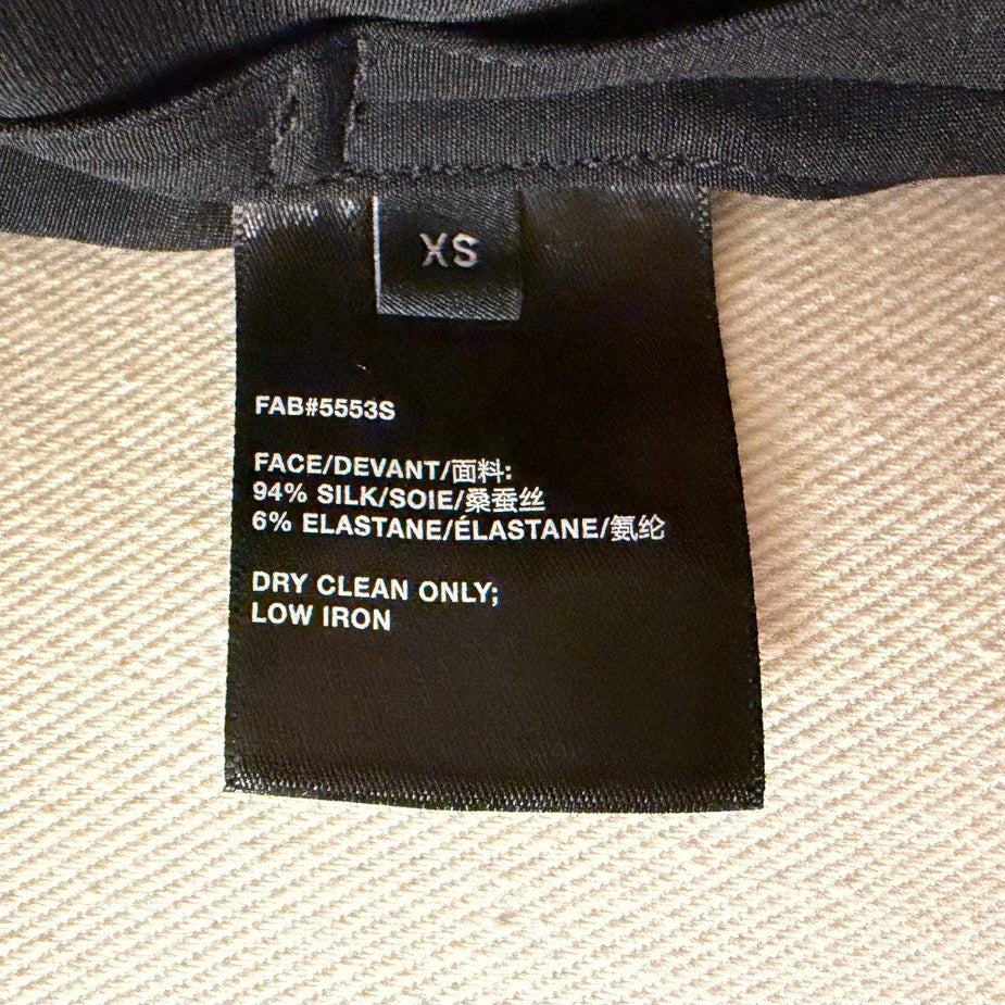 Lafayette 148 New York NWT Black Silk Jacket / Shirt w/Tie Belt- XS