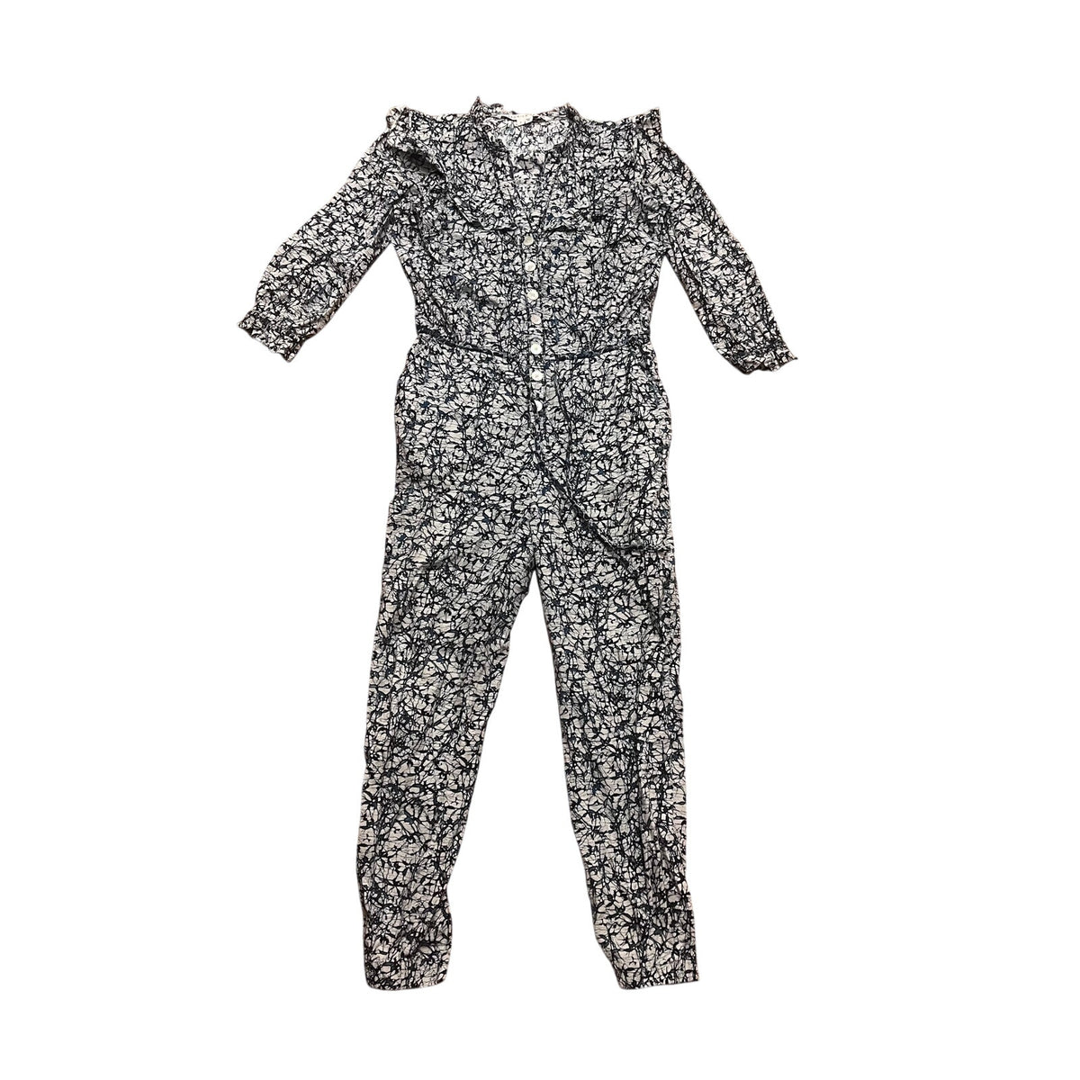 Veronica Beard Blue Tanay Batik Print Jumpsuit Size 6