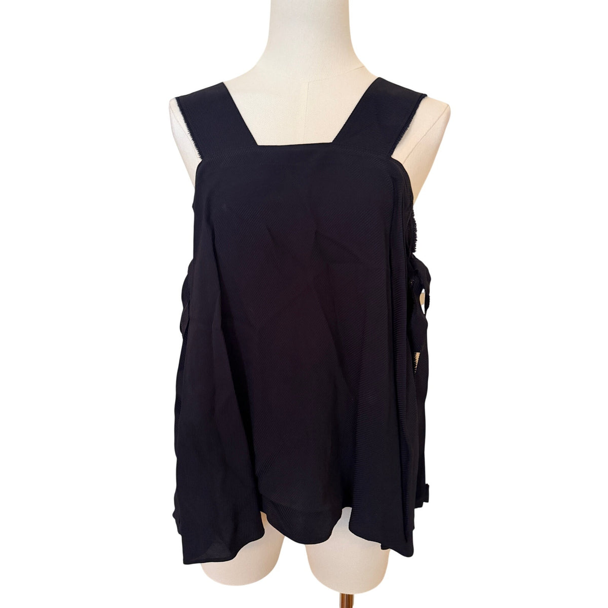 Helmut Lang Navy Textured A-Line Tank Top - XS
