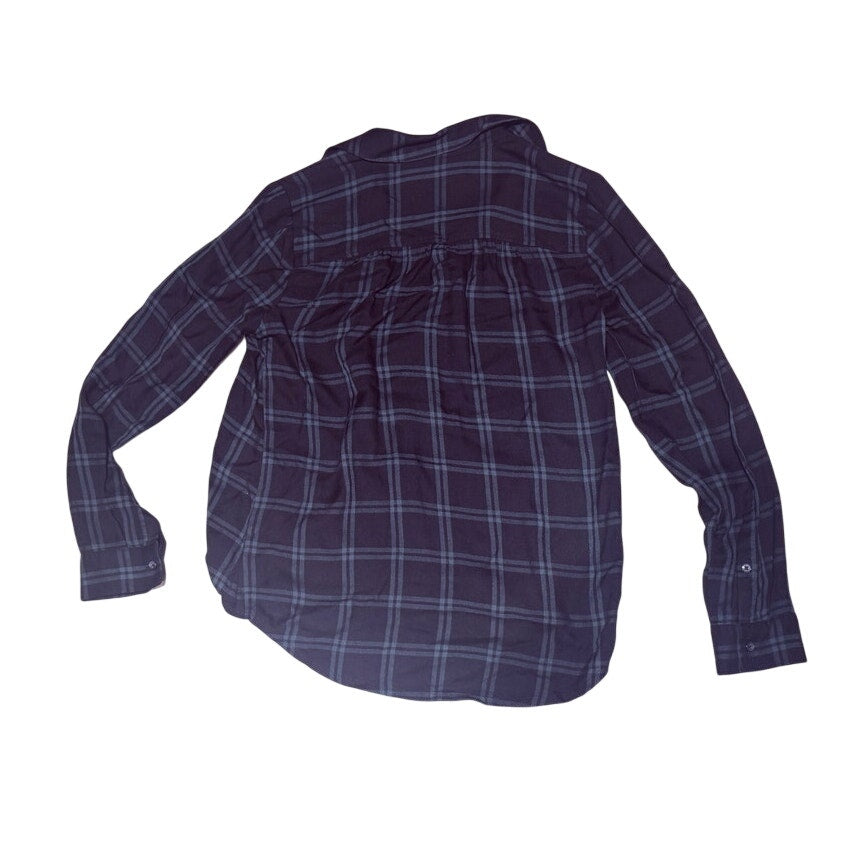 Madewell Wrap-Front Shirt Palma Plaid Green Black XS