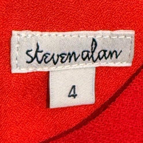 Steven Alan Red Wool-Blend Long-Sleeve Shift Dress Size 4