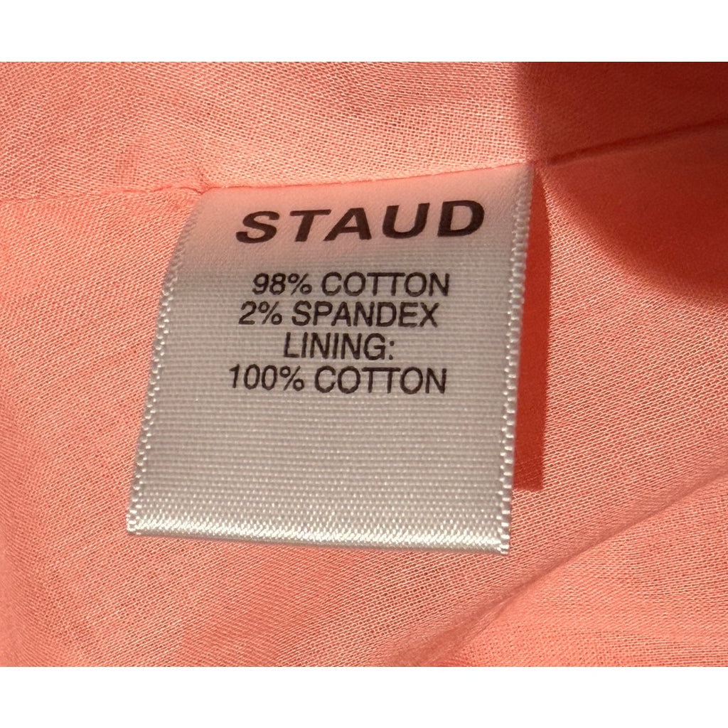 STAUD Landry Tiered Smocked Mini Dress Orange Size XL