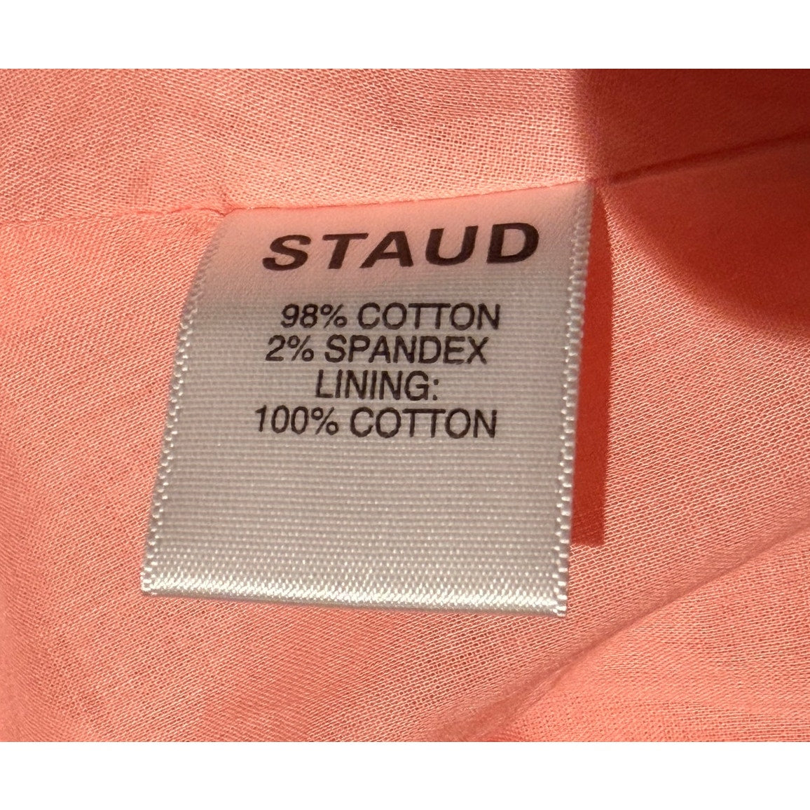 STAUD Landry Tiered Smocked Mini Dress Orange Size XL