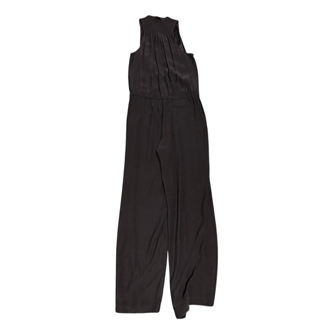 Sunner Black Sleeveless Collared Wide-Leg Jumpsuit - Large