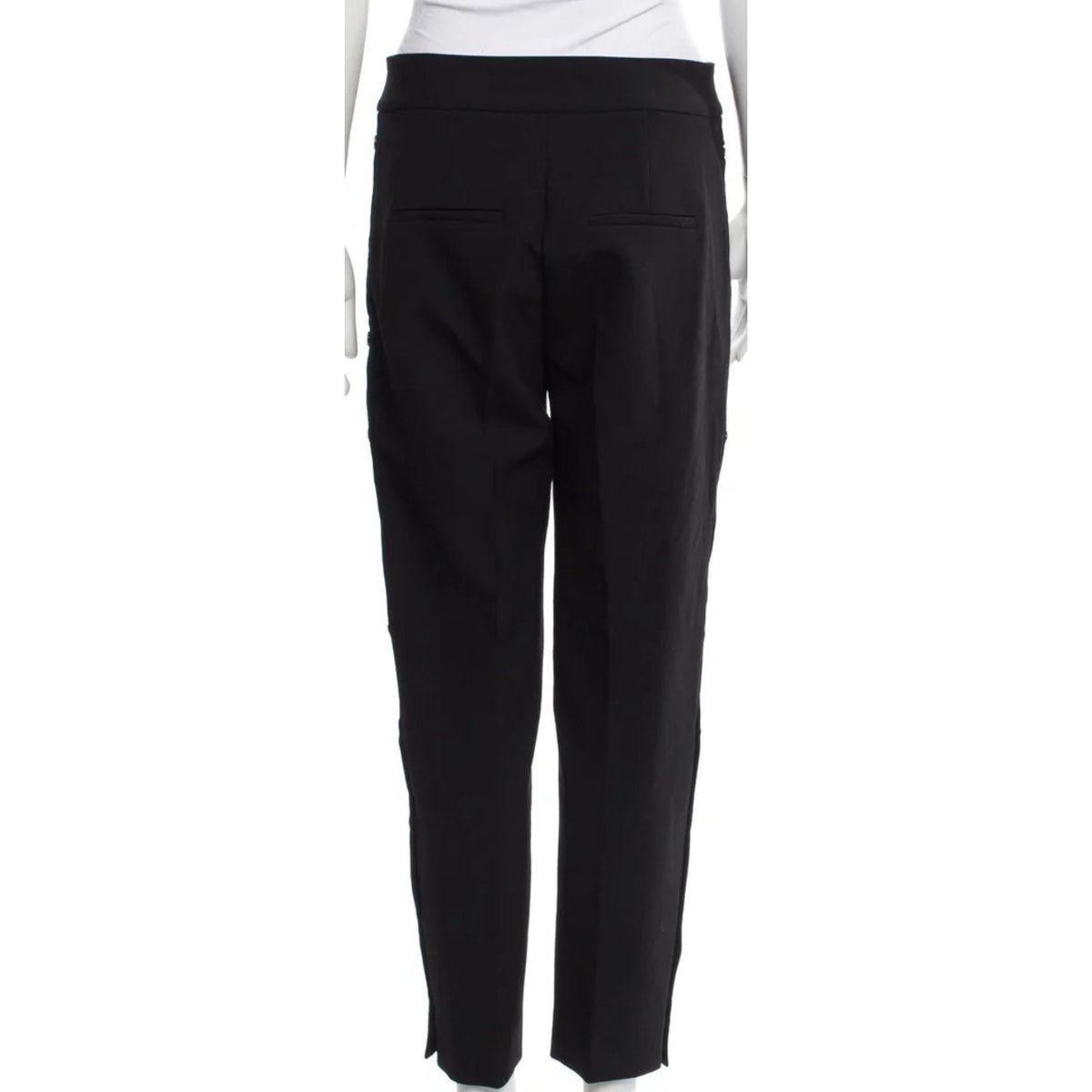 Veronica Beard Black Studded Side Stripe Straight Leg Pants 6