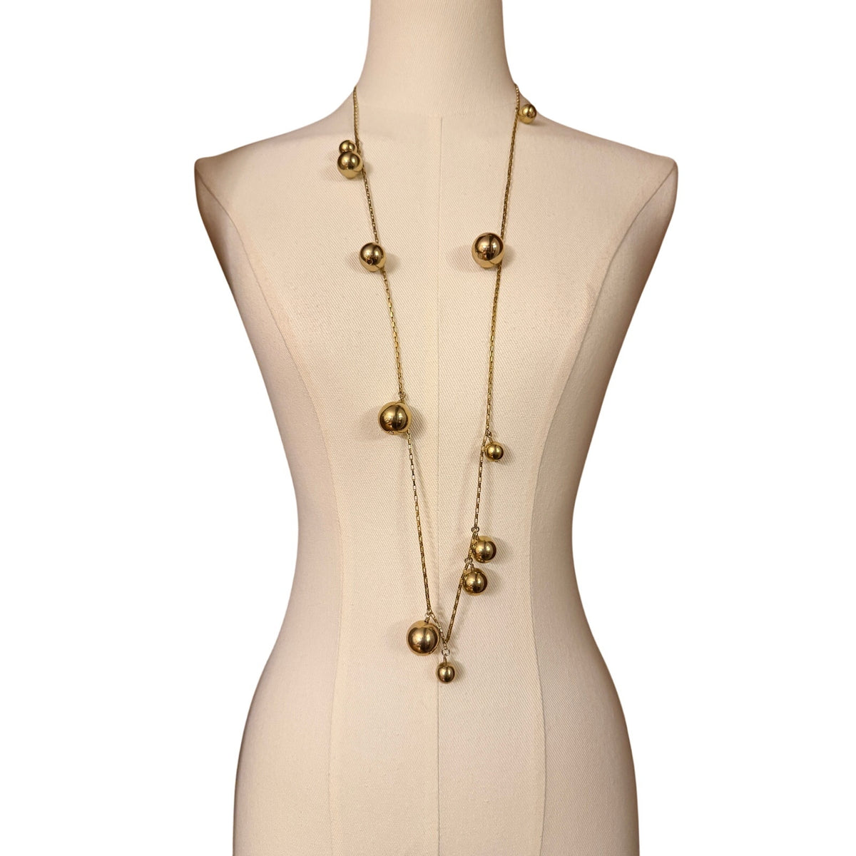 J.Crew Various Size Gold Ball on Gold Chain 21" Necklace