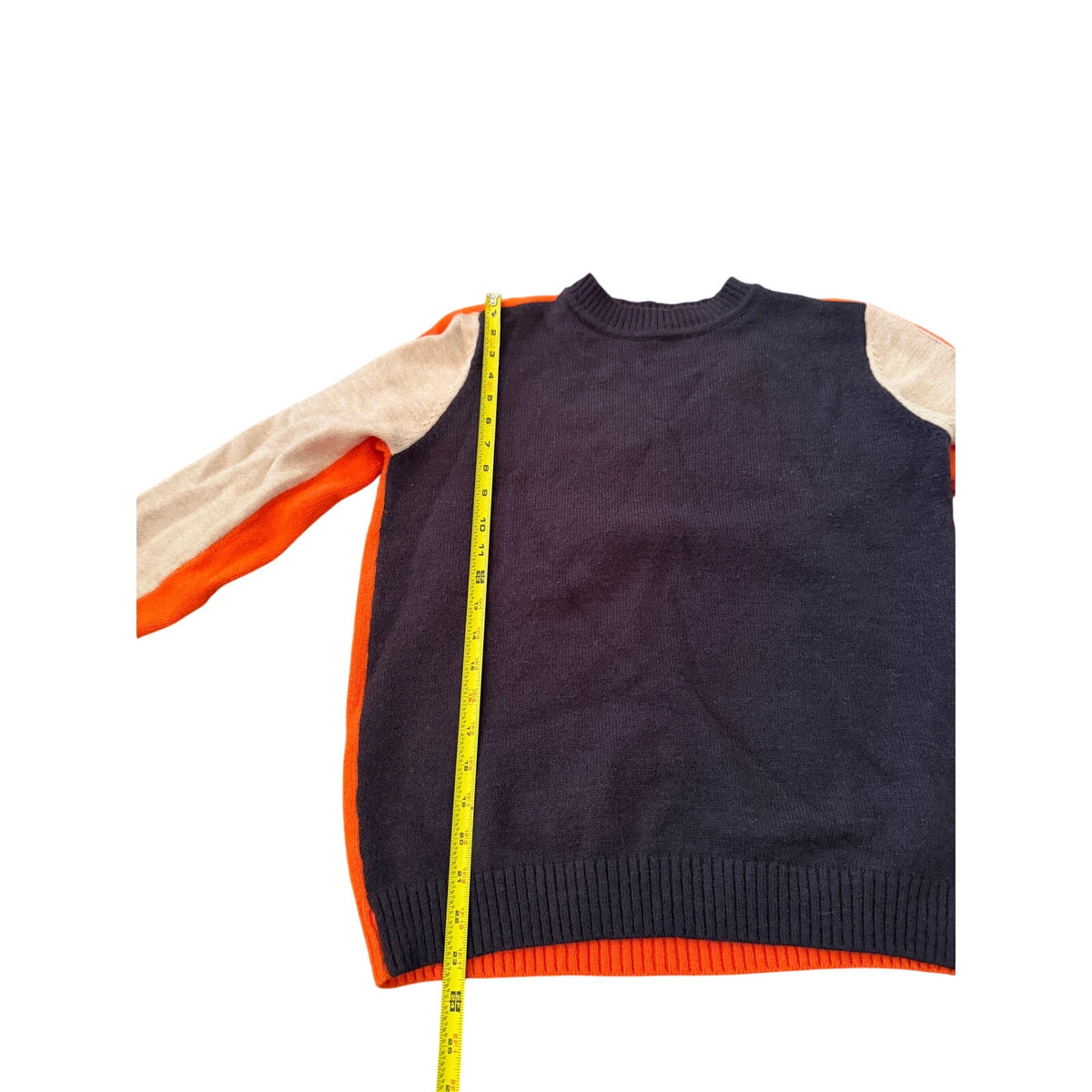 Orange Navy & Off-White Sweater No Brand Size Small