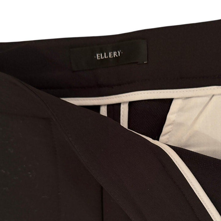 Ellery Wide-Leg Pearl Accent Black Side-Zip Pants - US 4/ FR 36