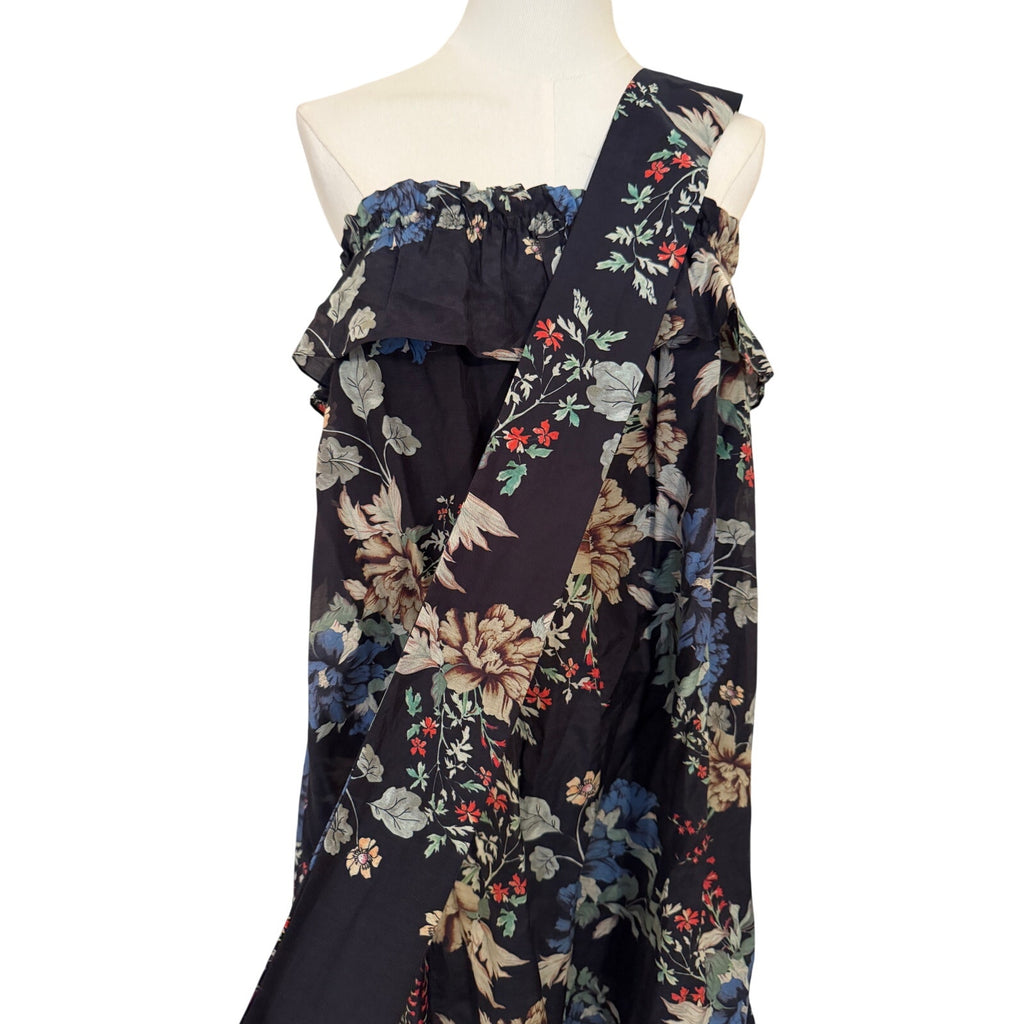 N / Nicholas Dress Navy Floral Cotton Silk Blend - US 6